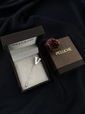 Peluche Alphabet 'V' Silver Lapel Pin for Men