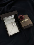 Peluche Alphabet 'W' Silver Lapel Pin for Men