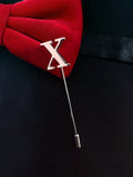 Peluche Alphabet 'X' Silver Lapel Pin for Men