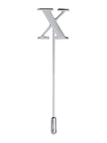 Peluche Alphabet 'X' Silver Lapel Pin for Men