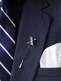 Peluche Alphabet 'X' Silver Lapel Pin for Men
