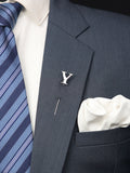 Peluche Alphabet 'Y' Silver Lapel Pin for Men