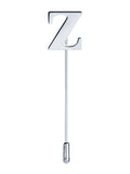 Peluche Alphabet 'Z' Silver Lapel Pin for Men