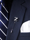 Peluche Alphabet 'Z' Silver Lapel Pin for Men