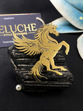 Peluche Royal Pegasus Golden Stainless Steel Brooch For Men