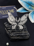 Peluche Butterfly Edge Silver Stainless Steel Brooch For Men