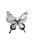 Peluche Butterfly Edge Silver Stainless Steel Brooch For Men