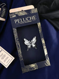 Peluche Butterfly Edge Silver Stainless Steel Brooch For Men