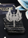 Peluche Sword Wings Silver Stainless Steel Brooch For Men