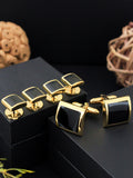 Peluche Black Crystal Studded & Shirt Studs Set Stud Set