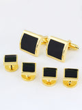 Peluche Black Crystal Studded & Shirt Studs Set Stud Set