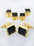 Peluche Black Crystal Studded & Shirt Studs Set Stud Set