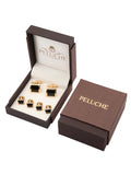Peluche Black Crystal Studded & Shirt Studs Set Stud Set