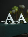 Peluche Silver Coloured Alphabet Cufflink (Letter A)