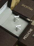 Peluche Silver Coloured Alphabet Cufflink (Letter A)