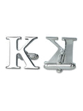 Peluche Silver Coloured Alphabet Cufflink (Letter K)