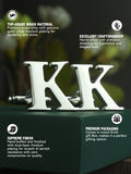 Peluche Silver Coloured Alphabet Cufflink (Letter K)