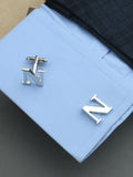 Peluche Silver Coloured Alphabet Cufflink (Letter N)