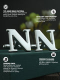 Peluche Silver Coloured Alphabet Cufflink (Letter N)