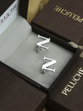 Peluche Silver Coloured Alphabet Cufflink (Letter N)