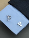Peluche Silver Coloured Alphabet Cufflink (Letter P)