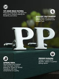 Peluche Silver Coloured Alphabet Cufflink (Letter P)