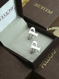 Peluche Silver Coloured Alphabet Cufflink (Letter P)