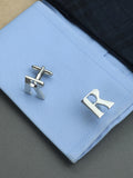 Peluche Silver Coloured Alphabet Cufflink (Letter R)