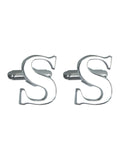 Peluche Silver Coloured Alphabet Cufflink (Letter S)