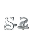 Peluche Silver Coloured Alphabet Cufflink (Letter S)