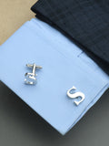 Peluche Silver Coloured Alphabet Cufflink (Letter S)