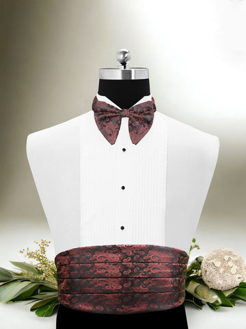 Peluche Fine Elegance Black Cummerbund, Bow Tie & Pocket Square Set