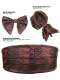 Peluche Fine Elegance Black Cummerbund, Bow Tie & Pocket Square Set