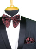 Peluche Fine Elegance Black Cummerbund, Bow Tie & Pocket Square Set