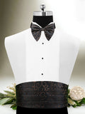 Peluche Ritzy Black Cummerbund, Bow Tie & Pocket Square Set