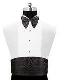 Peluche Ritzy Black Cummerbund, Bow Tie & Pocket Square Set
