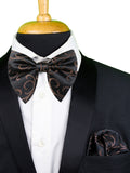 Peluche Ritzy Black Cummerbund, Bow Tie & Pocket Square Set