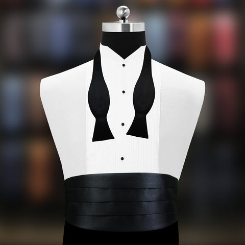 Peluche Cummerbund, Open Bowtie & Pocket Square Set for Men