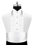 Peluche Royal White Cummerbund, Open Bow Tie & Pocket Square Set for Men
