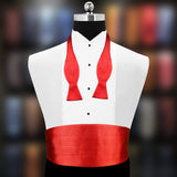 Peluche Cummerbund, Open Bowtie & Pocket Square Set for Men