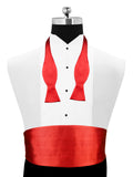Peluche Sultry Red Cummerbund, Open Bow Tie & Pocket Square Set for Men