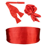 Peluche Cummerbund, Open Bowtie & Pocket Square Set for Men