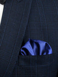 Peluche Dark Blue Cummerbund, Open Bow Tie & Pocket Square Set for Men