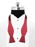 Peluche Burgundy Onyx Cummerbund, Open Bow Tie & Pocket Square Set for Men