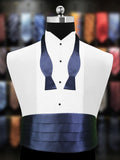 Peluche Blue Affair Cummerbund, Open Bow Tie & Pocket Square Set for Men