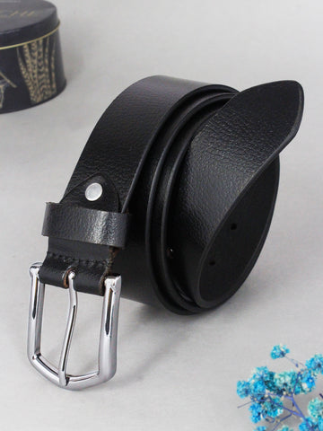 Peluche Luxe Black Genuine Booty Leather Split Belt For Men (Waist Size: 46)