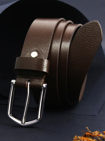 Peluche Luxe Brown Genuine Booty Leather Split Belt For Men (Waist Size: 46)