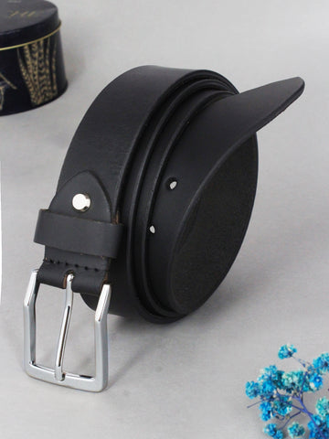 Peluche PureSplit Black Genuine Solid Leather Split Belt For Men (Waist Size: 46)