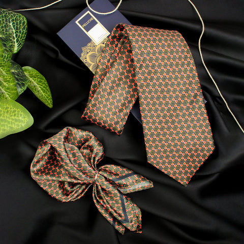 Neck Tie and Pocket Square Set for Men