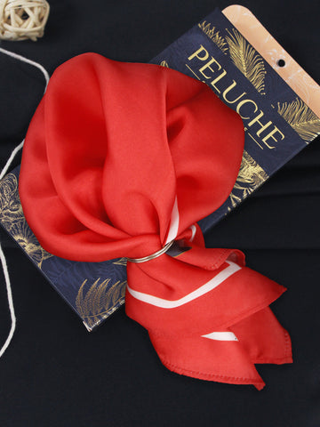 Peluche Classic Hue Red Pocket Square for Men (14X14 inches)